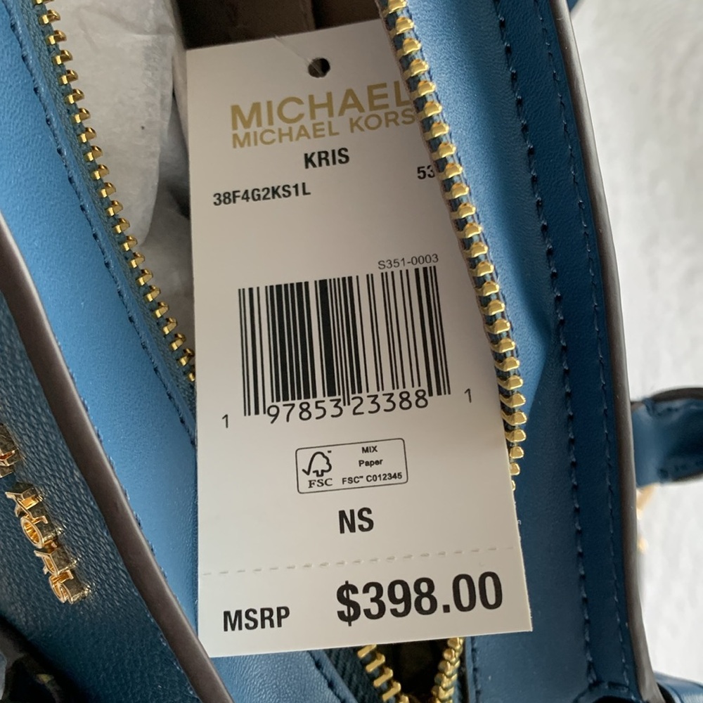 ♥️♥️♥️♥️ Michael Kors Blue leather/suede small bag ♥️♥️♥️♥️ - Picture 7 of 11